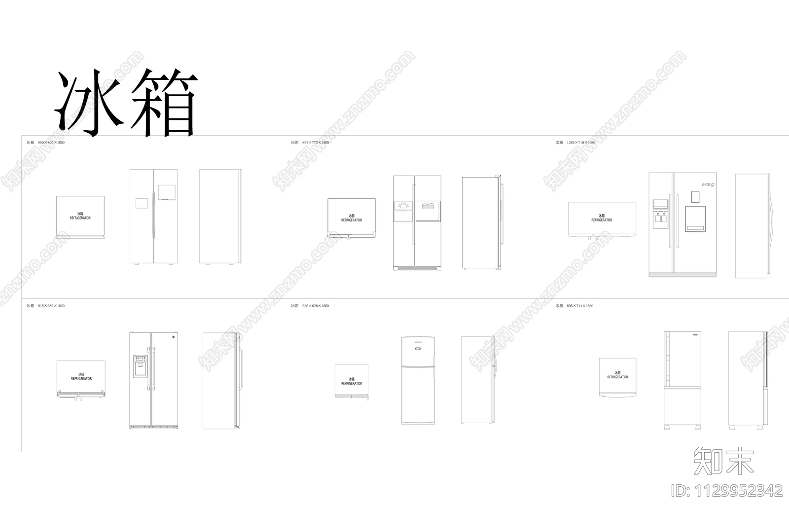 现代简约厨房电器cad施工图下载【ID:1129952342】