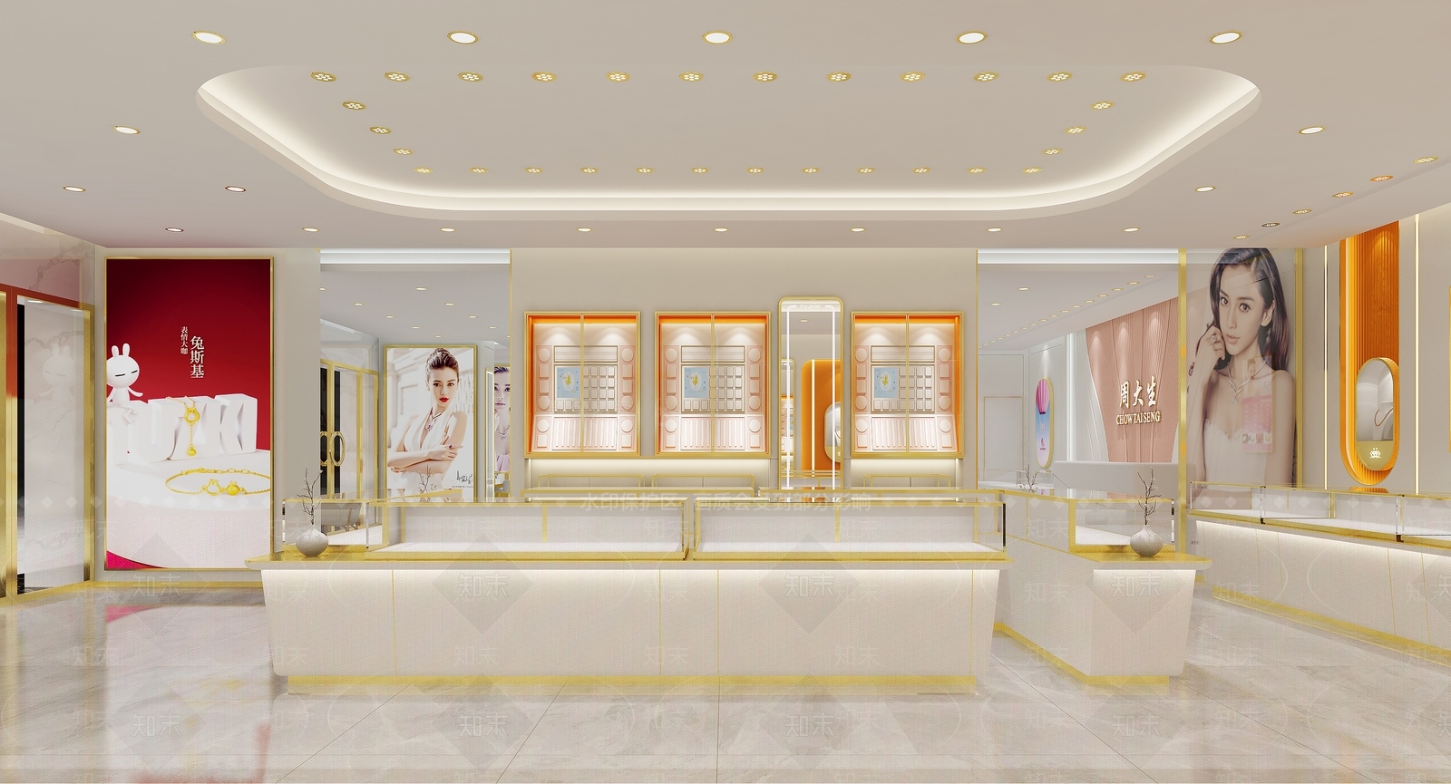 现代珠宝店3D模型渲染效果图