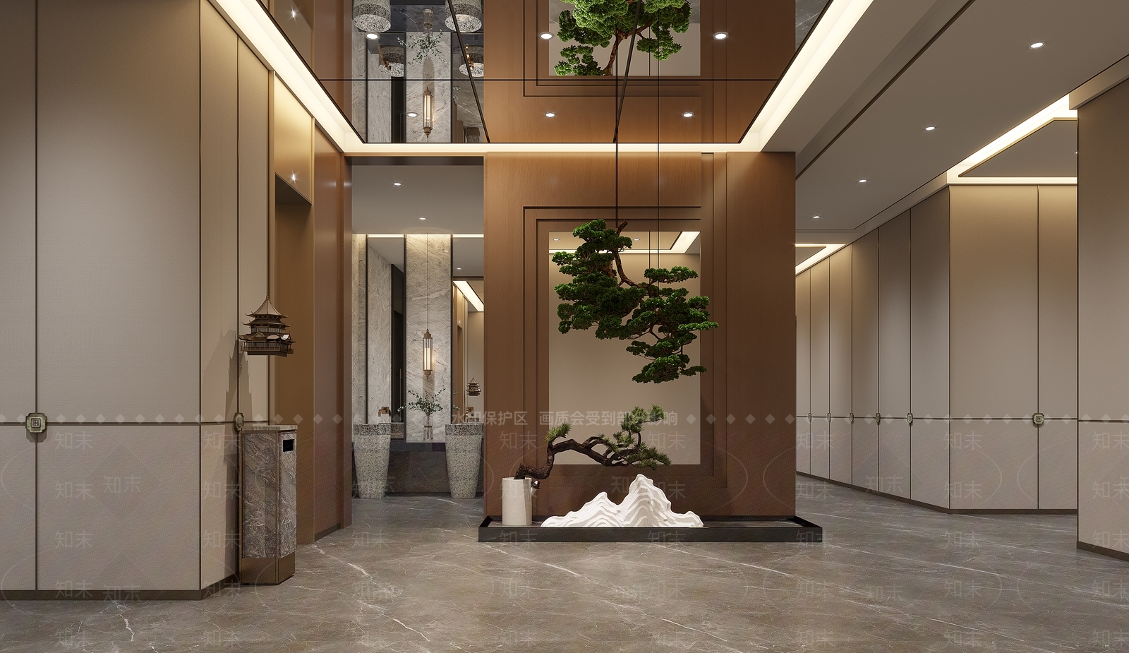 新中式电梯间3D模型下载【ID:1129898915】