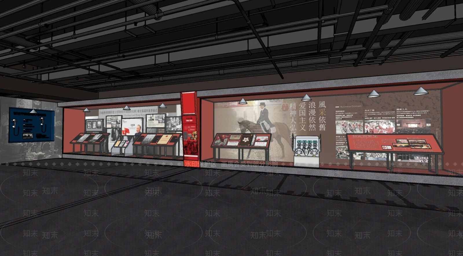 现代党建展厅SU模型下载【ID:1129899141】