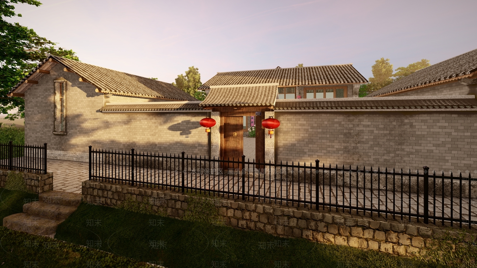 中式乡村民房SU模型下载【ID:1129900995】