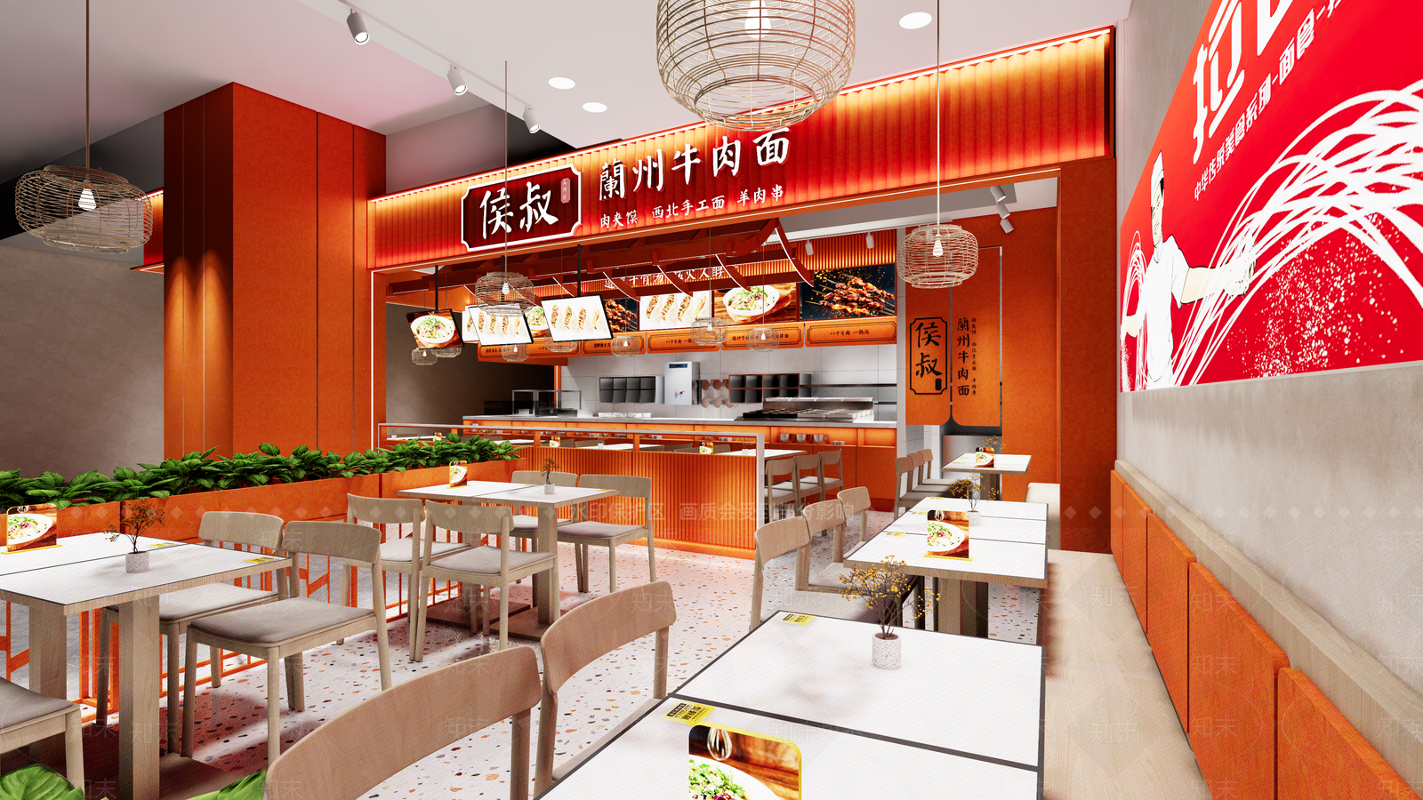 现代牛肉拉面馆快餐店SU模型下载【ID:1129904009】