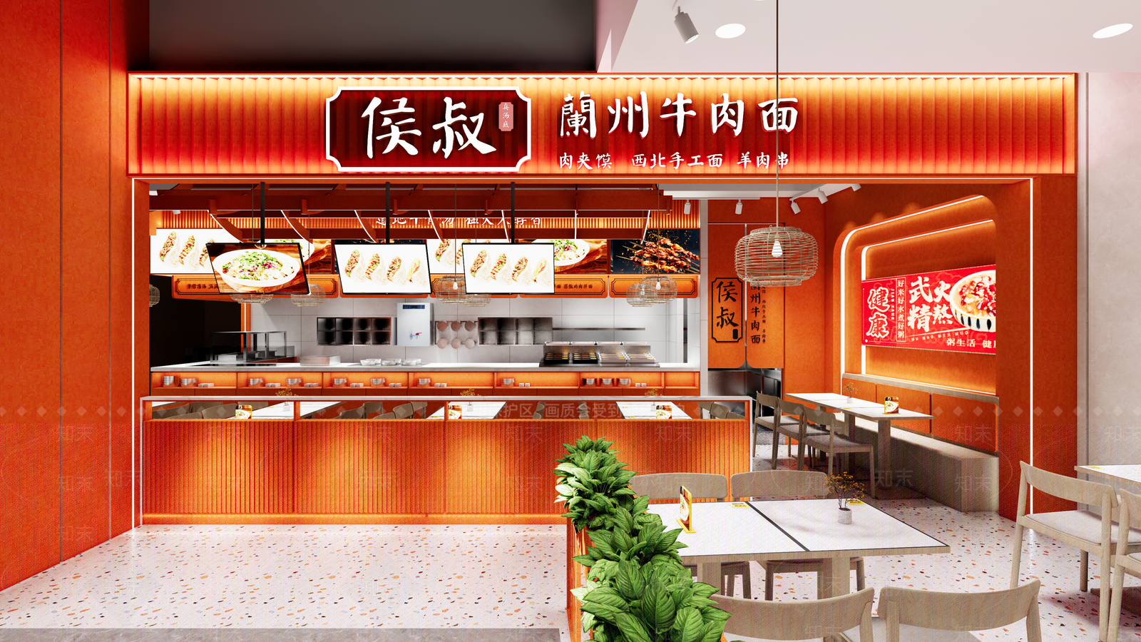 现代牛肉拉面馆快餐店SU模型下载【ID:1129904009】