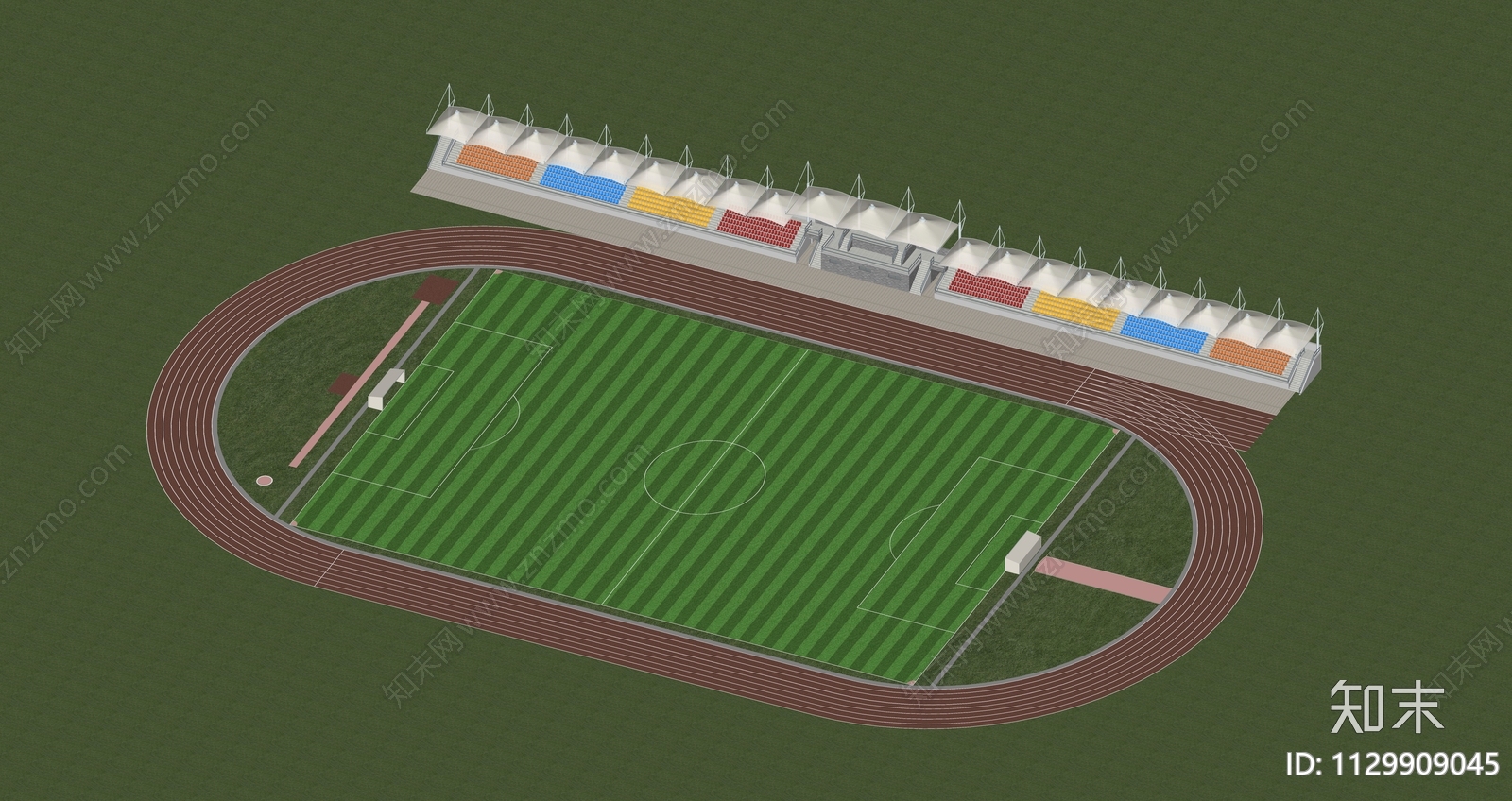 现代足球场SU模型下载【ID:1129909045】