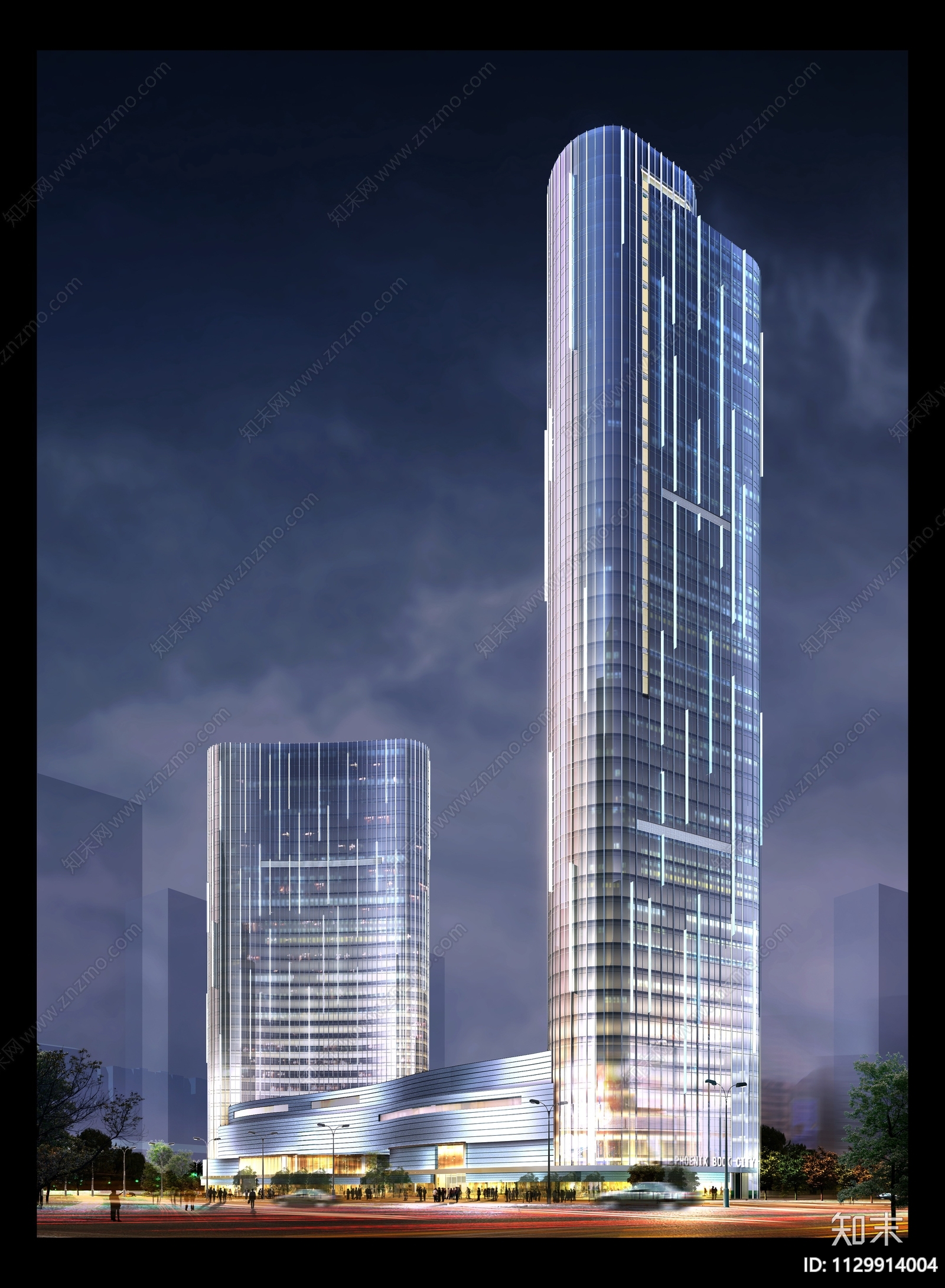 商业高层办公建筑cad施工图下载【ID:1129914004】