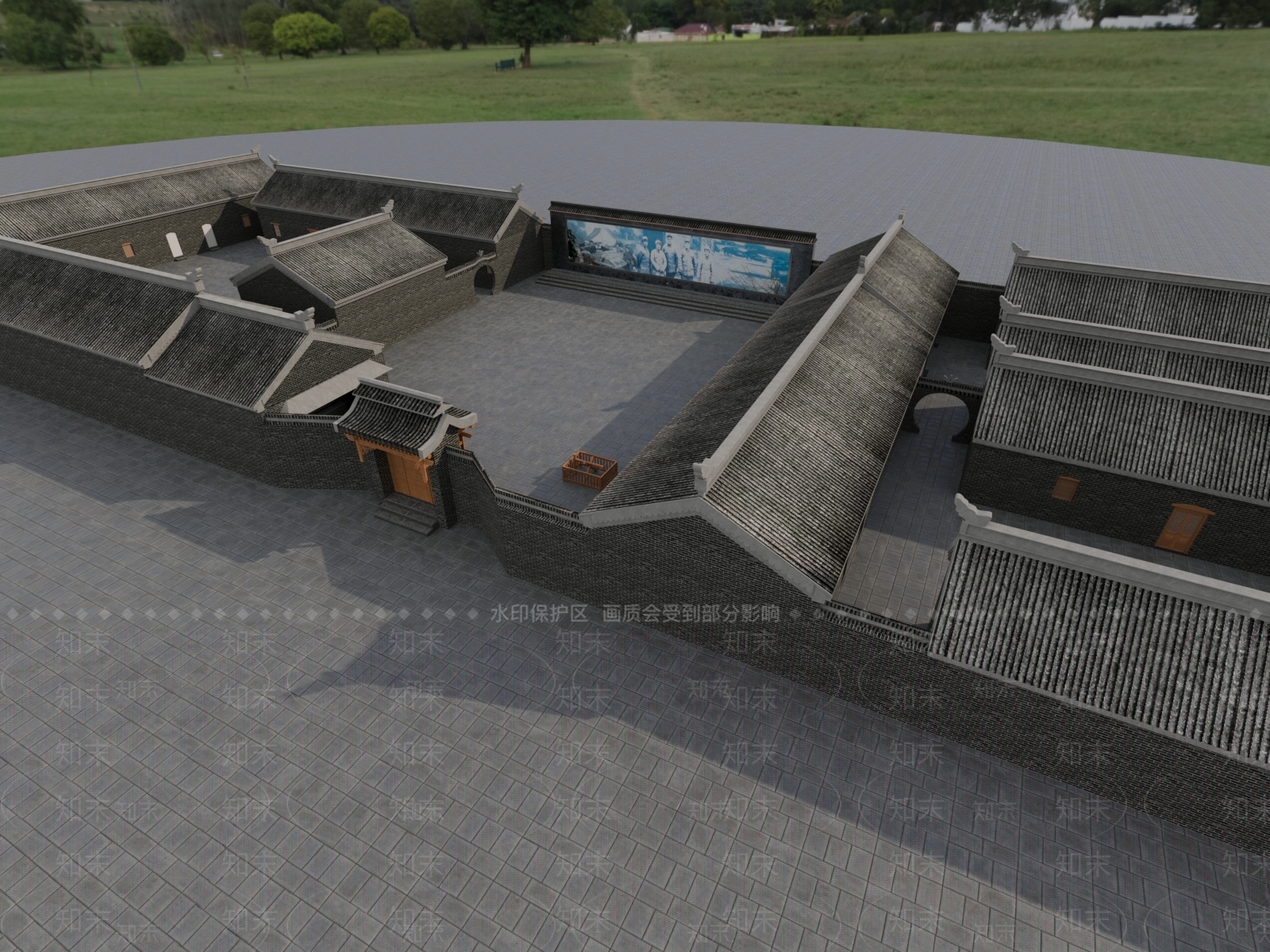 中式古建3D模型下载【ID:1129914708】