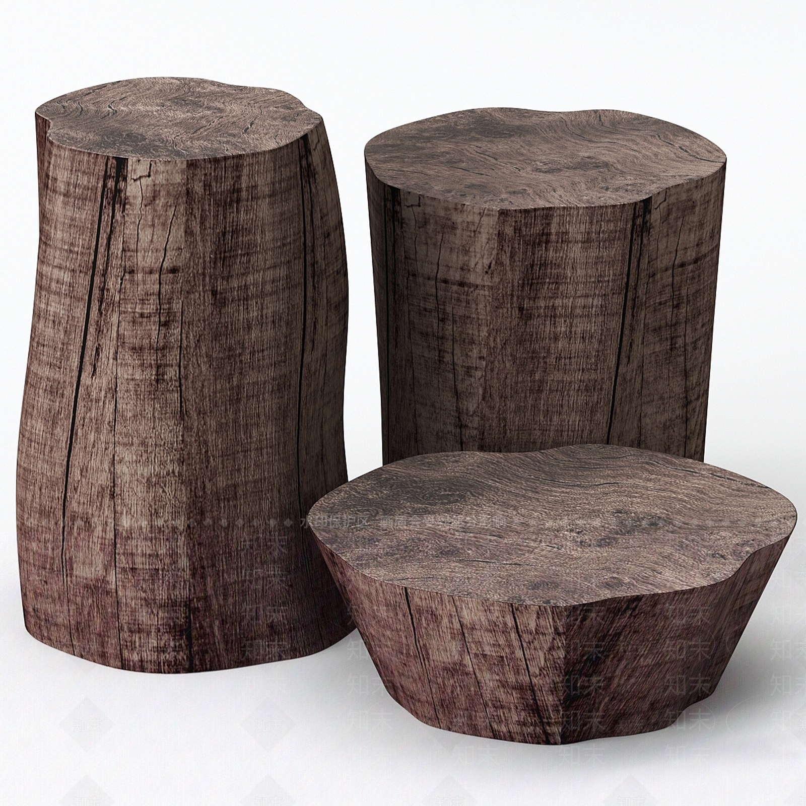 北欧木头茶几3D模型下载【ID:1129920178】