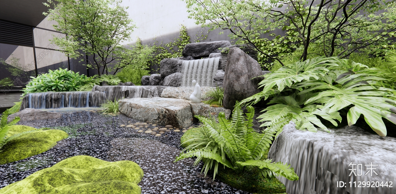 现代假山水景3D模型下载【ID:1129920442】