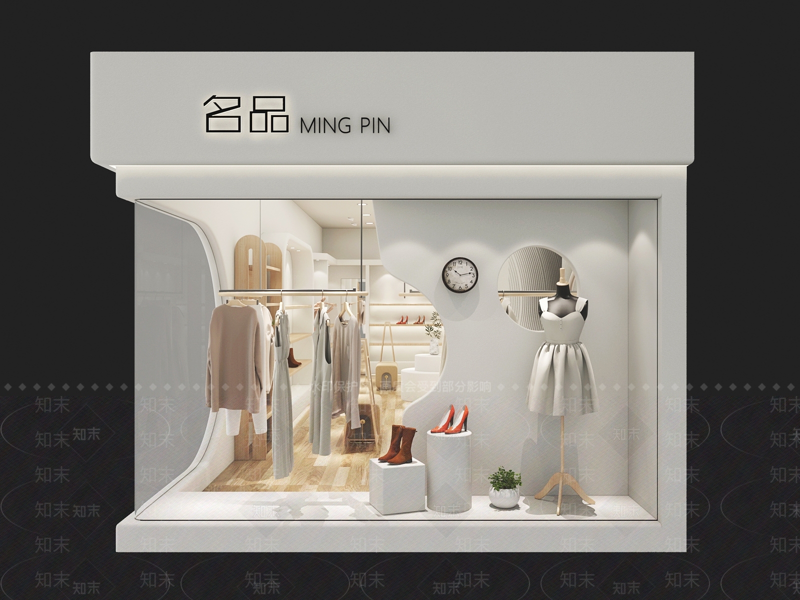 现代服装店SU模型下载【ID:1129927191】