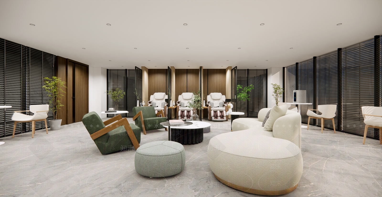 现代办公区休息室SU模型下载【ID:1129933050】