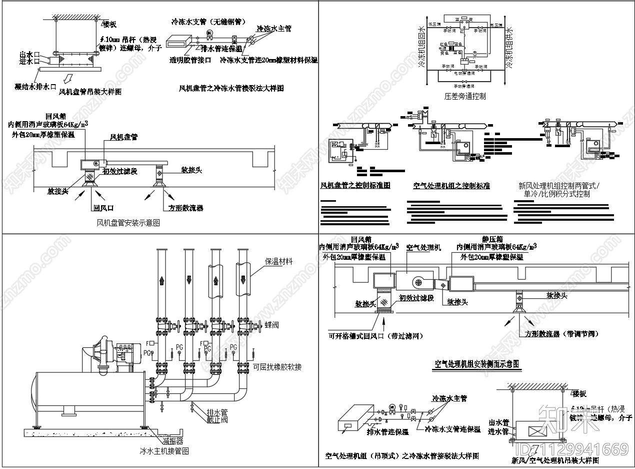 风机风管空气处理机组安装大样施工图下载【ID:1129941669】