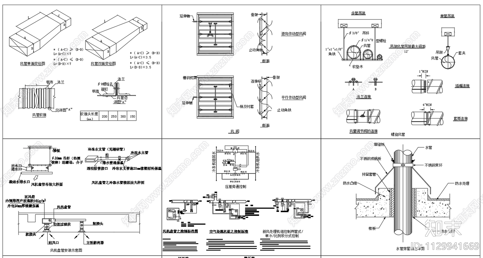 风机风管空气处理机组安装大样施工图下载【ID:1129941669】