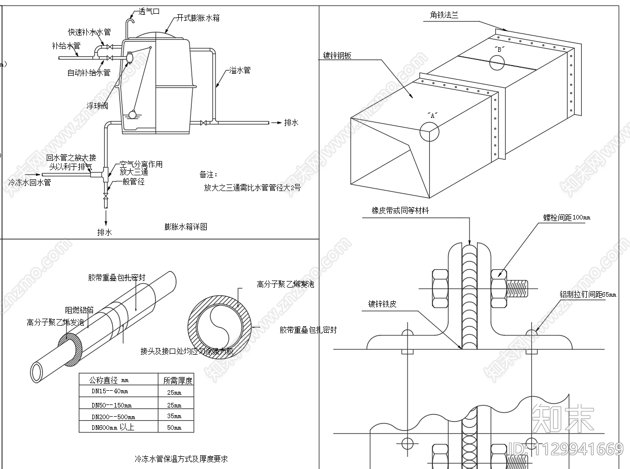 风机风管空气处理机组安装大样施工图下载【ID:1129941669】