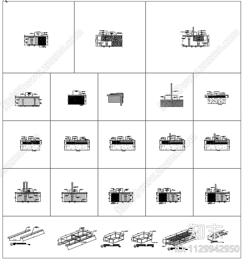 各种地坪节点cad施工图下载【ID:1129942950】