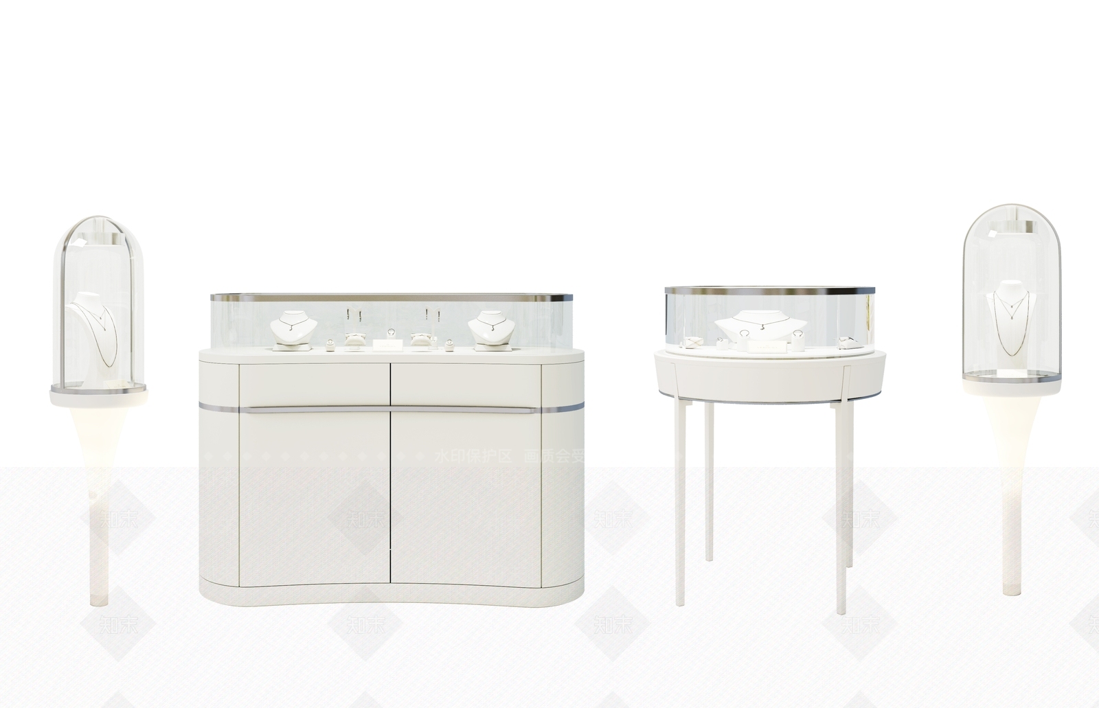 现代珠宝展示台3D模型下载【ID:1129947376】