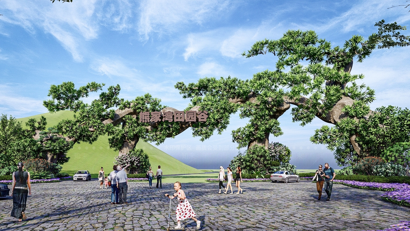 现代入口大门SU模型下载【ID:1129950190】