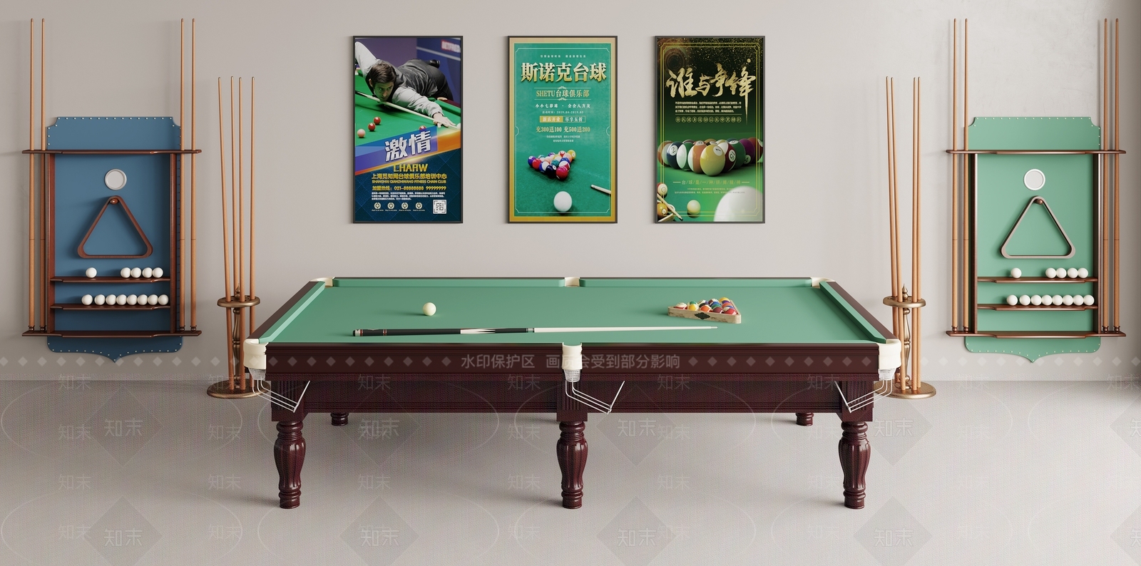 斯诺克桌球SU模型下载【ID:1129953676】