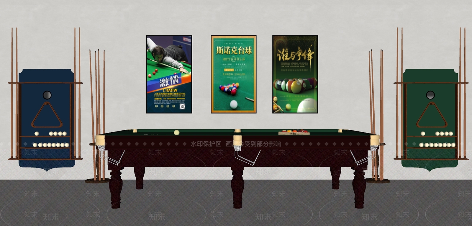 斯诺克桌球SU模型下载【ID:1129953676】