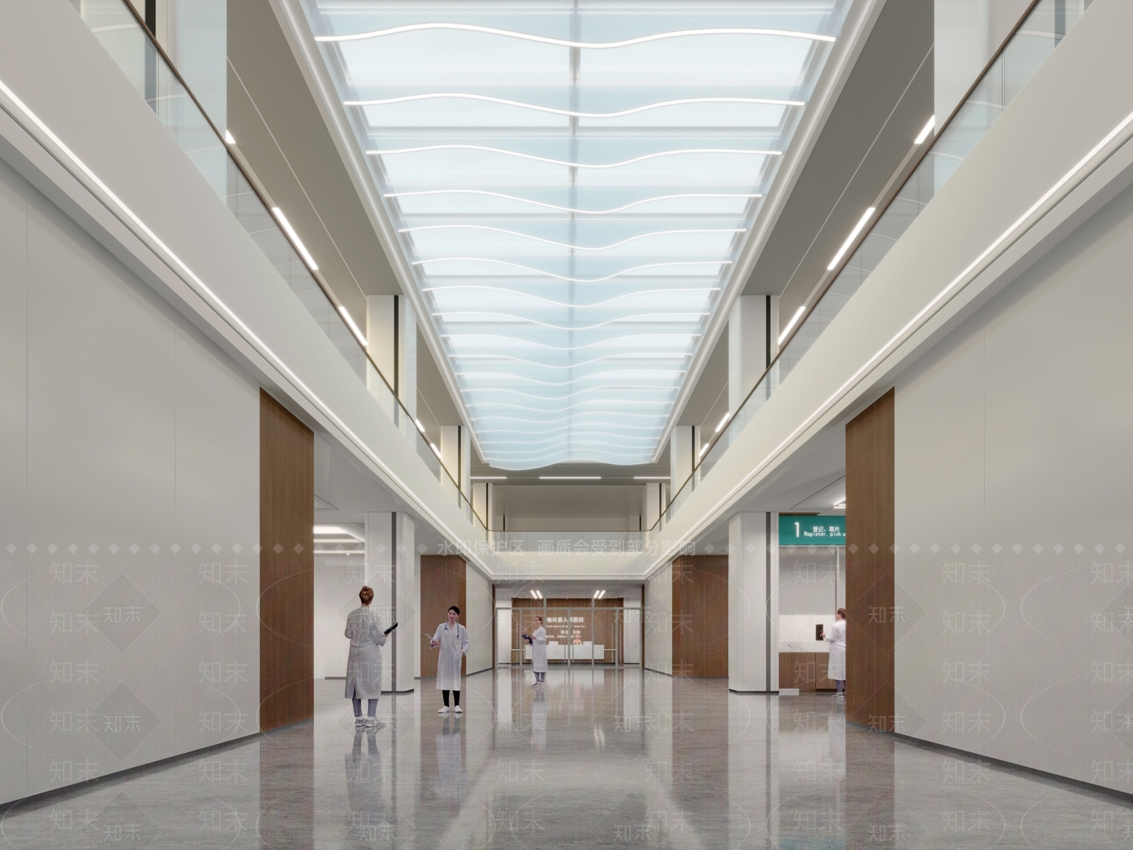 现代医院走廊3D模型下载【ID:1129955365】