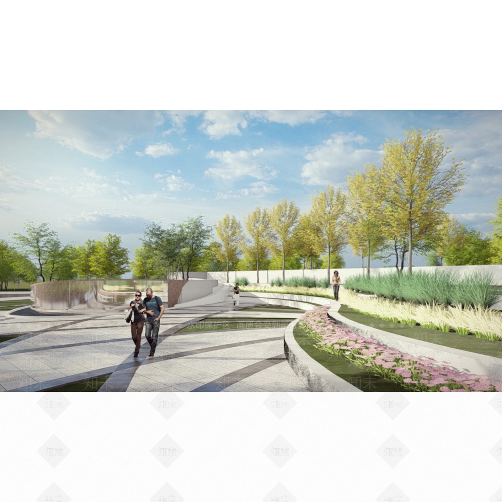 现代城市口袋公园SU模型下载【ID:1130021443】