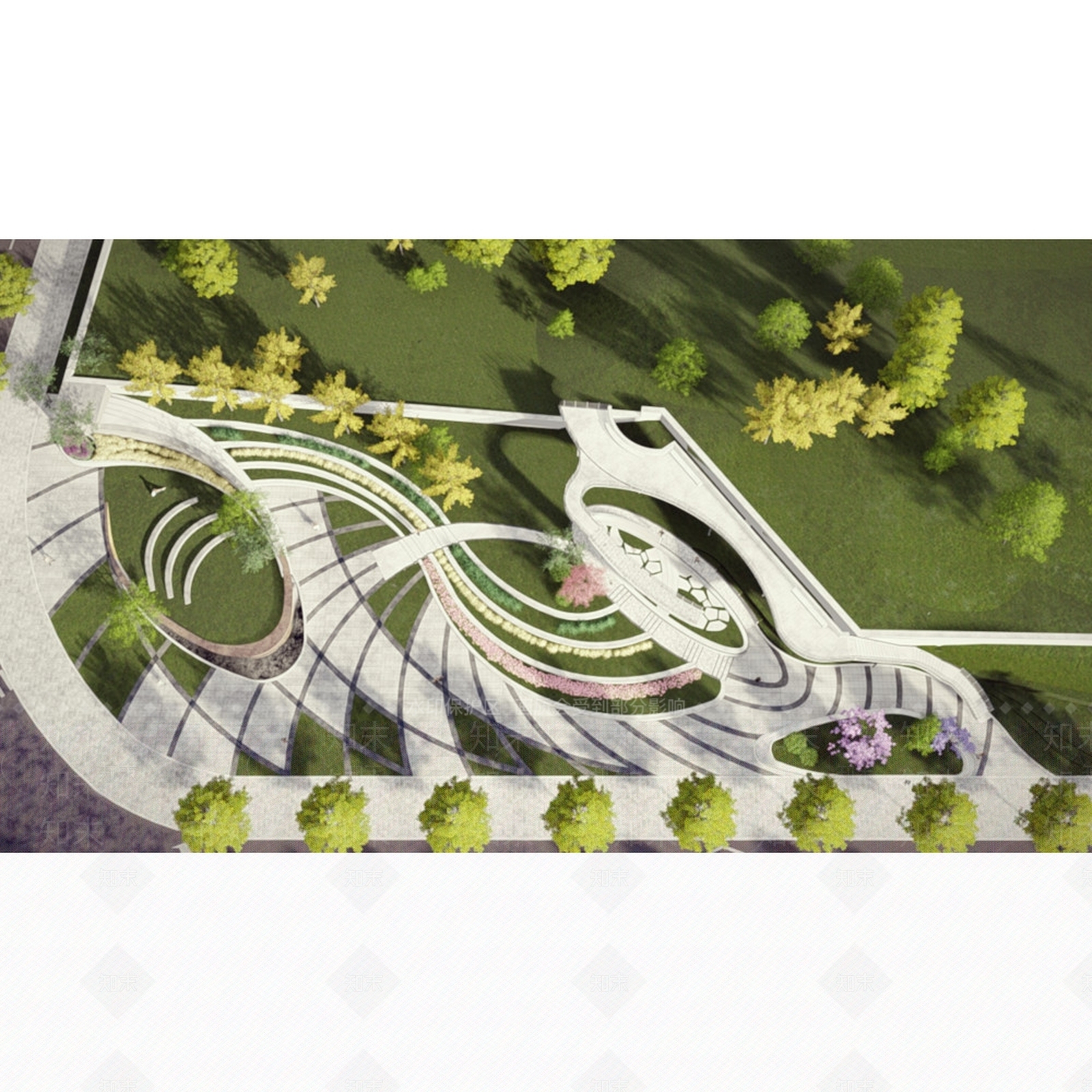 现代城市口袋公园SU模型下载【ID:1130021443】