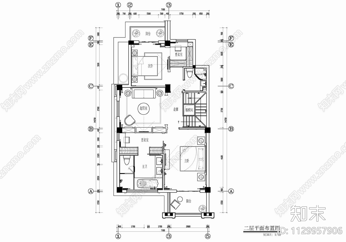 三层别墅cad施工图下载【ID:1129957906】