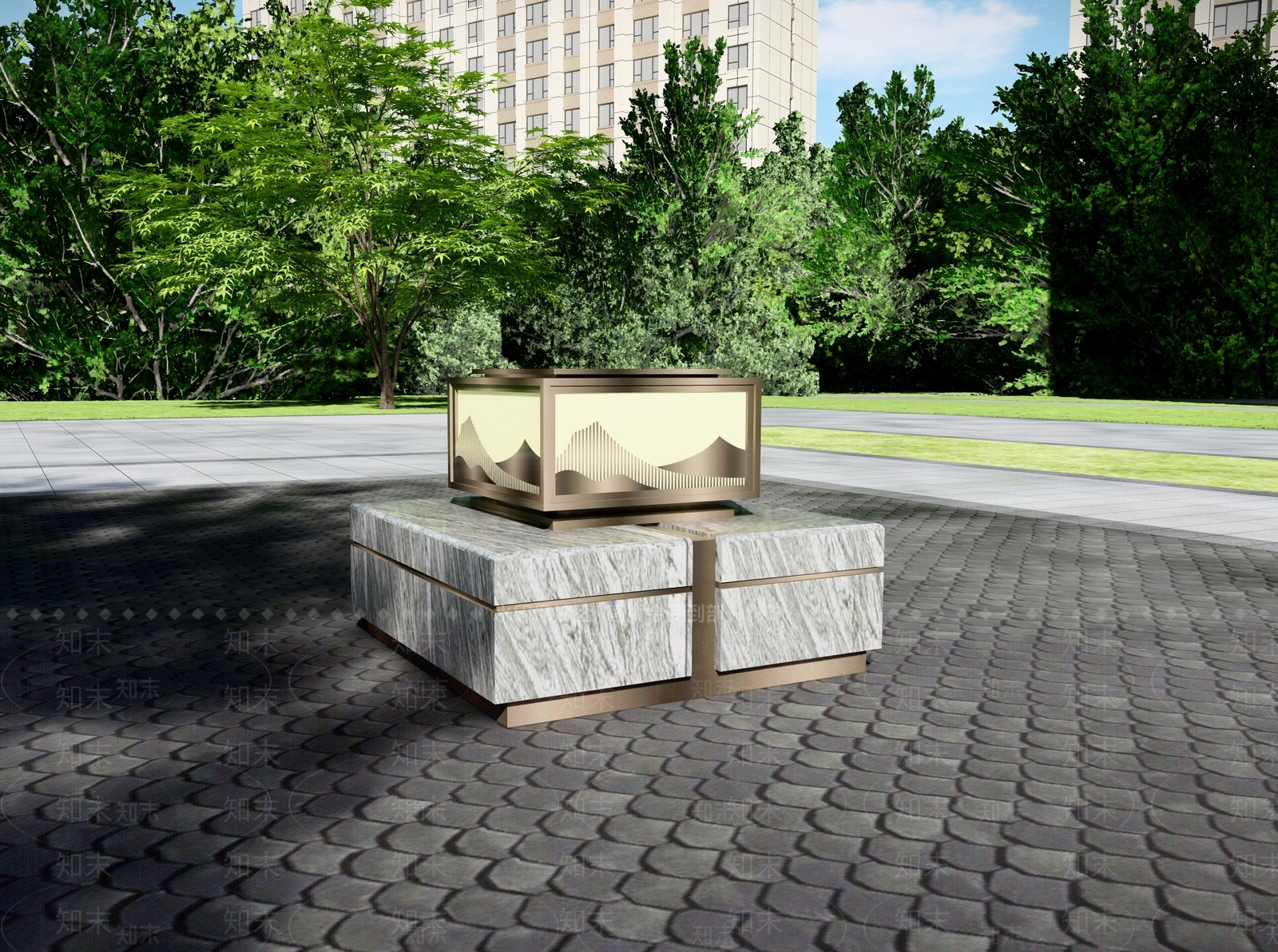 新中式景观灯SU模型下载【ID:1129961424】