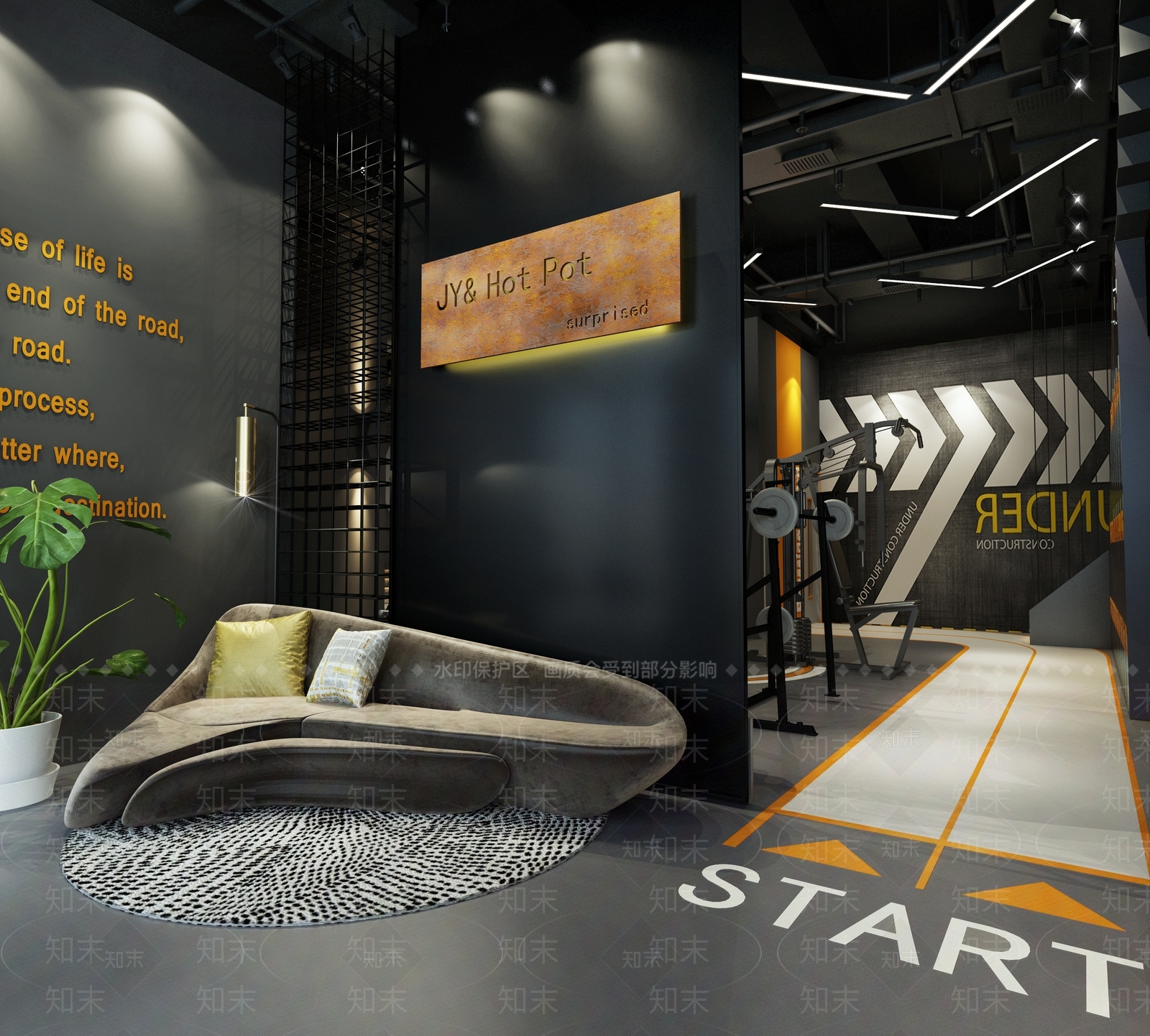 工业风健身房3D模型下载【ID:1129964895】