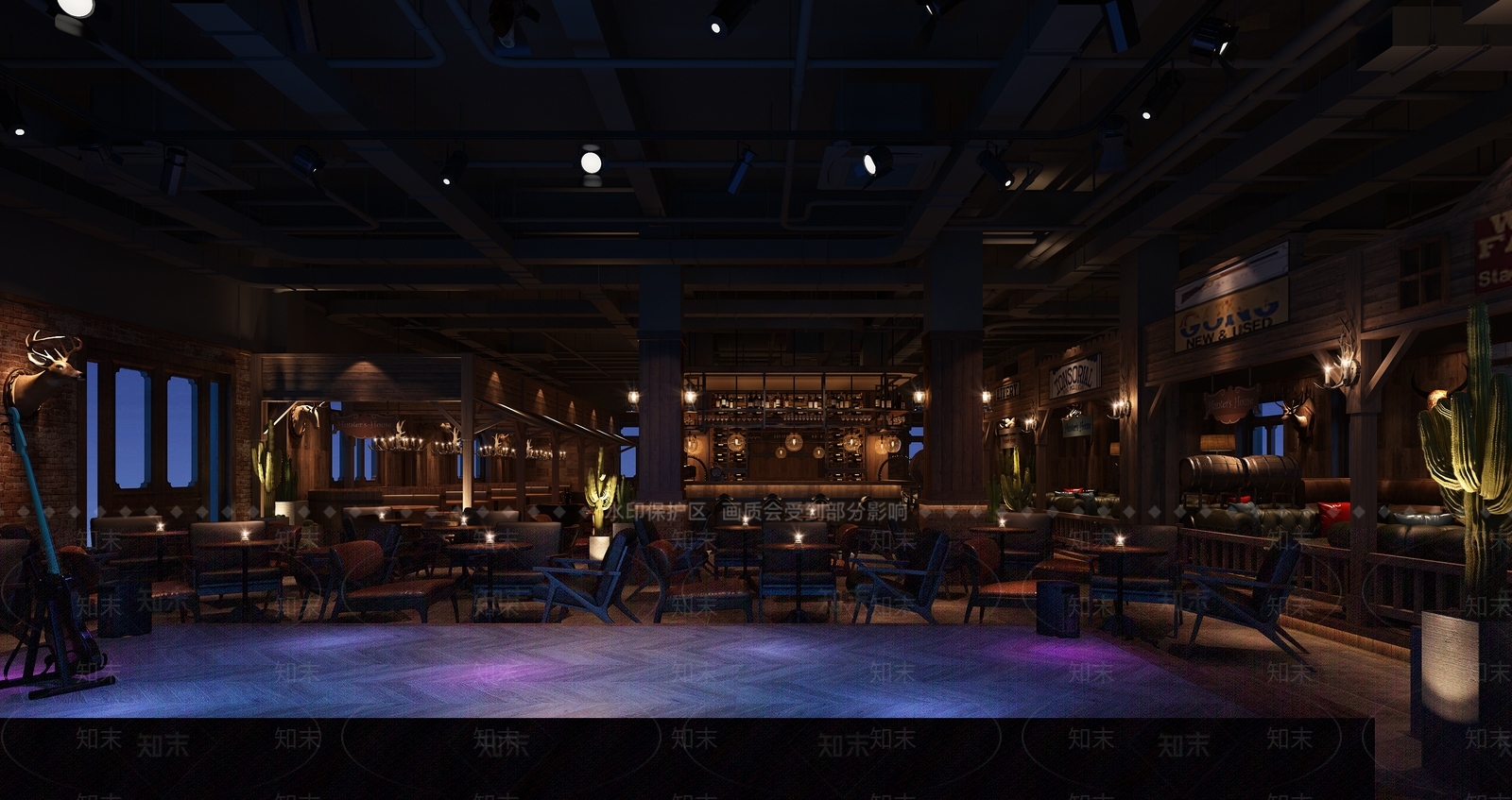 美式西部猎人酒吧3D模型下载【ID:1129967089】