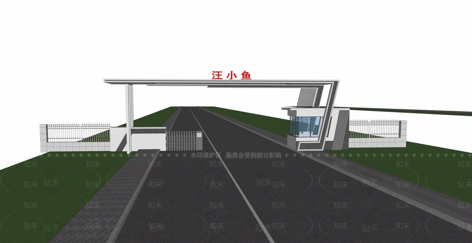 现代入口大门SU模型下载【ID:1129967689】