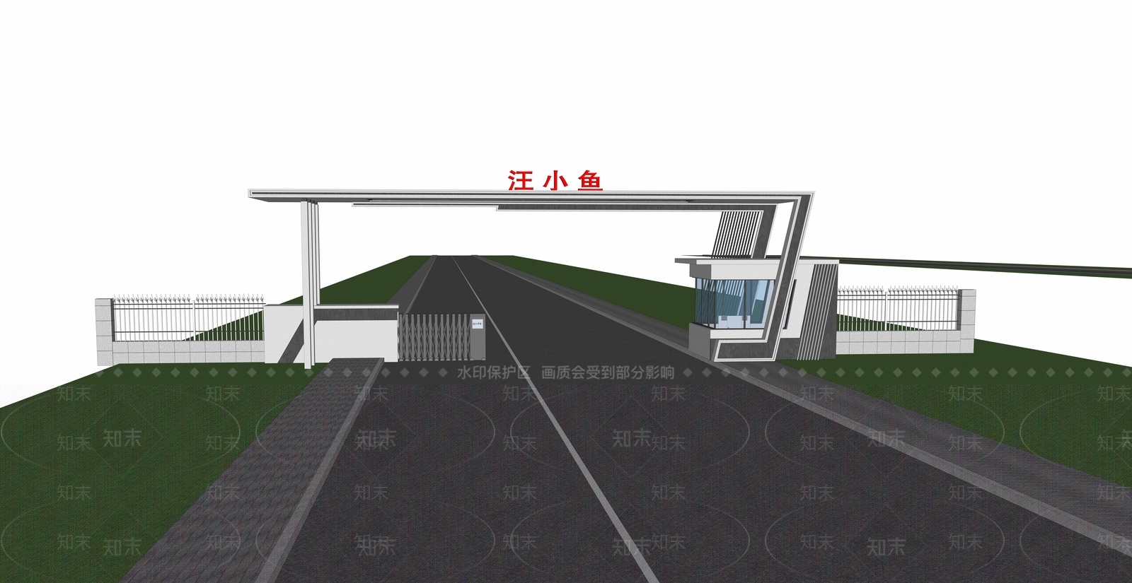 现代入口大门SU模型下载【ID:1129967689】