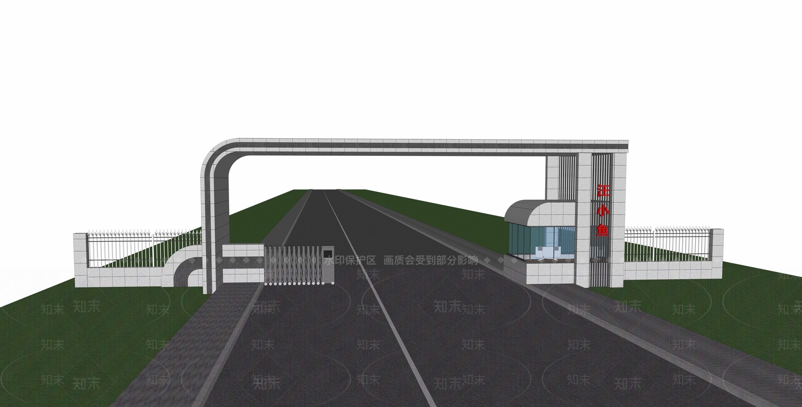 现代入口大门SU模型下载【ID:1129967774】