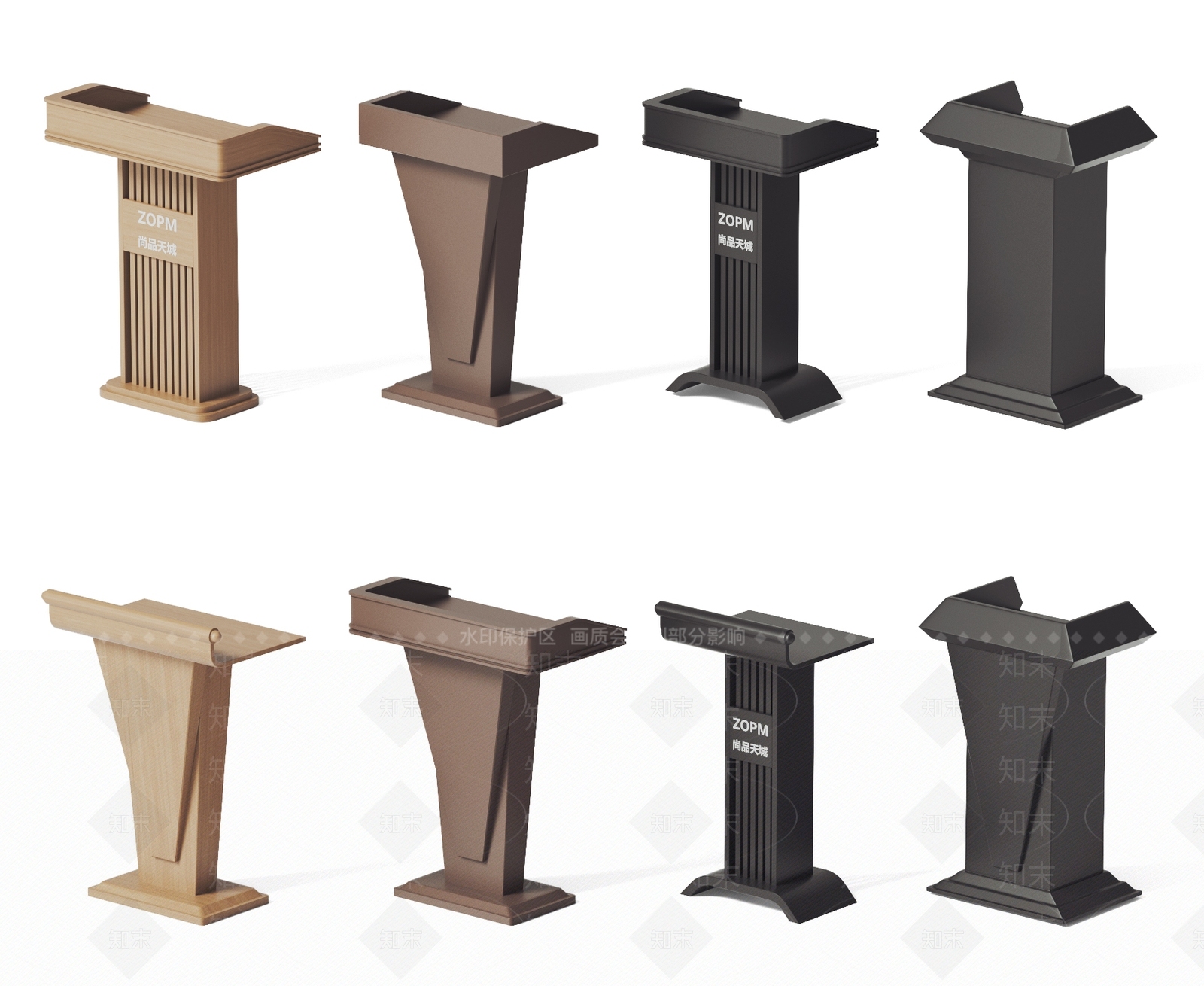 现代演讲台SU模型下载【ID:1129969303】