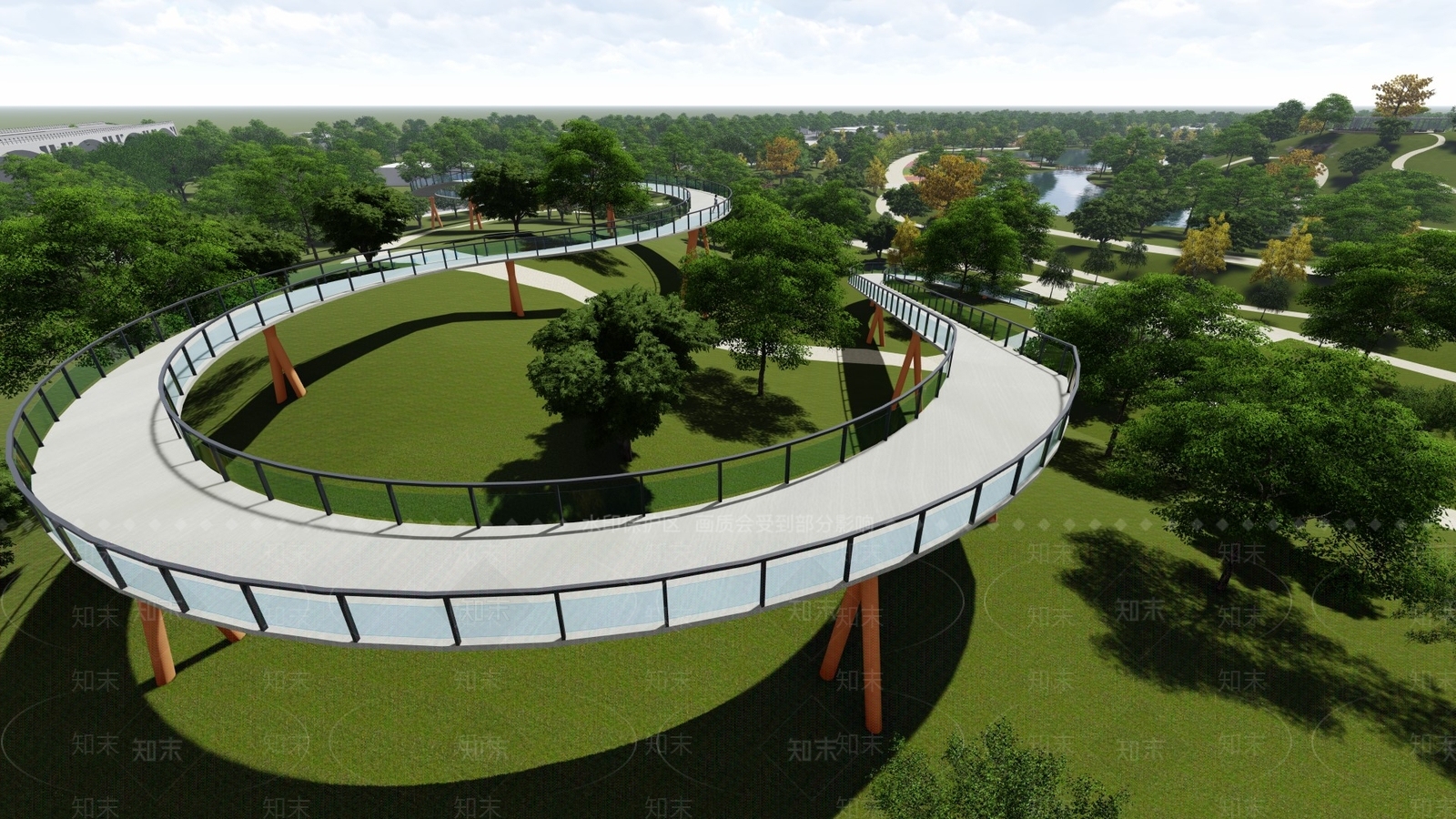 现代景观公园SU模型下载【ID:1129979529】