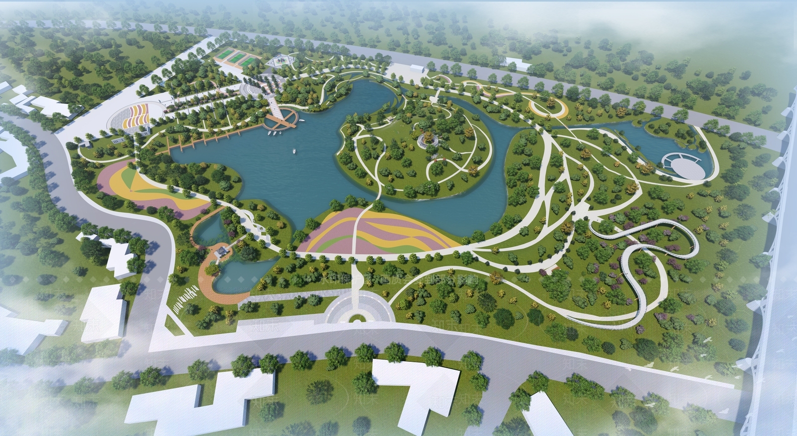现代景观公园SU模型下载【ID:1129979529】