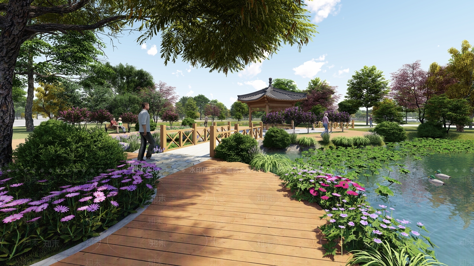 现代景观公园SU模型下载【ID:1129979529】