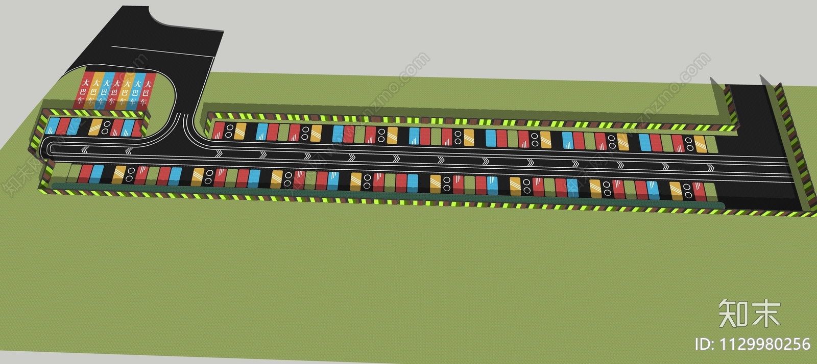 现代停车场SU模型下载【ID:1129980256】