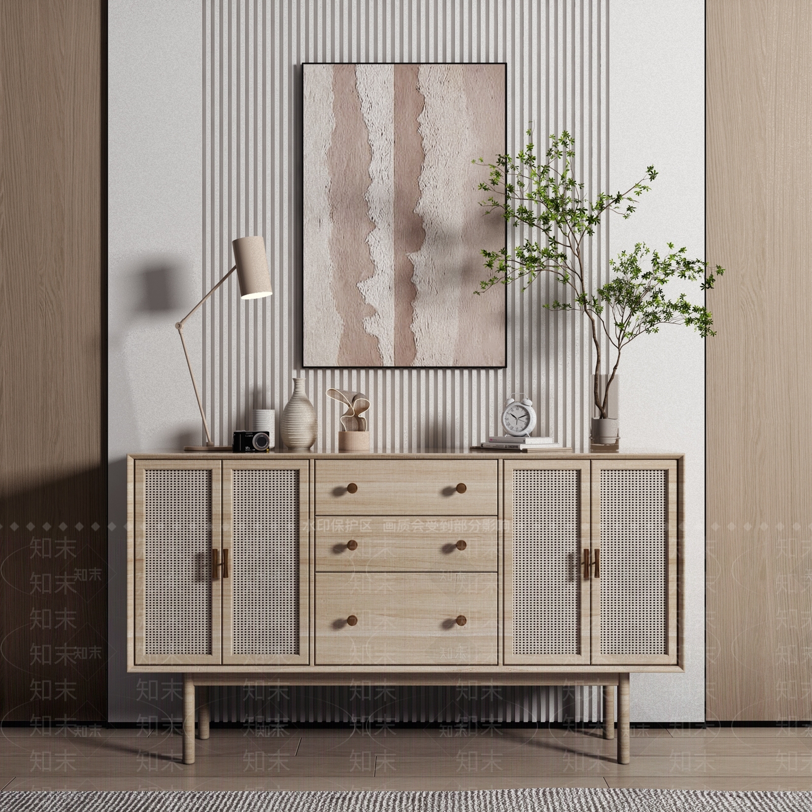 日式玄关柜3D模型下载【ID:1130001018】