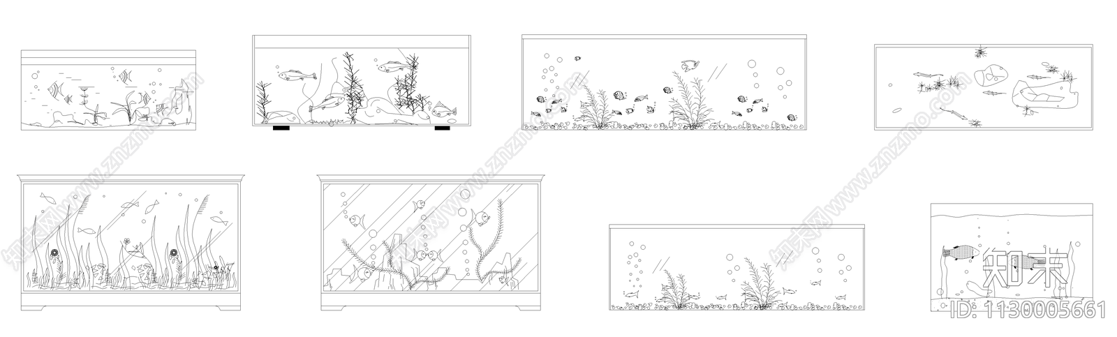 水族箱鱼缸施工图下载【ID:1130005661】