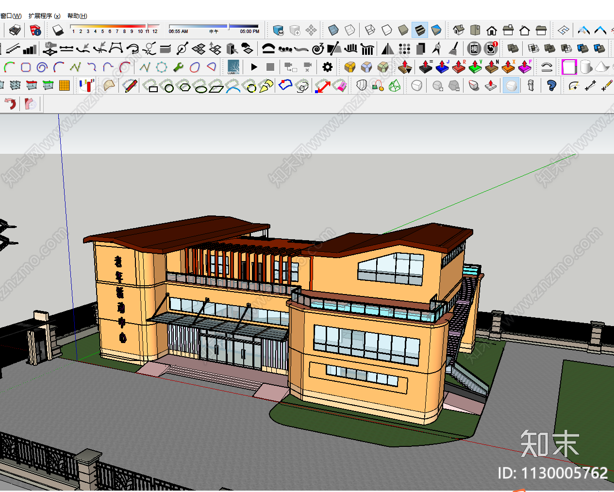 现代老年活动中心SU模型下载【ID:1130005762】