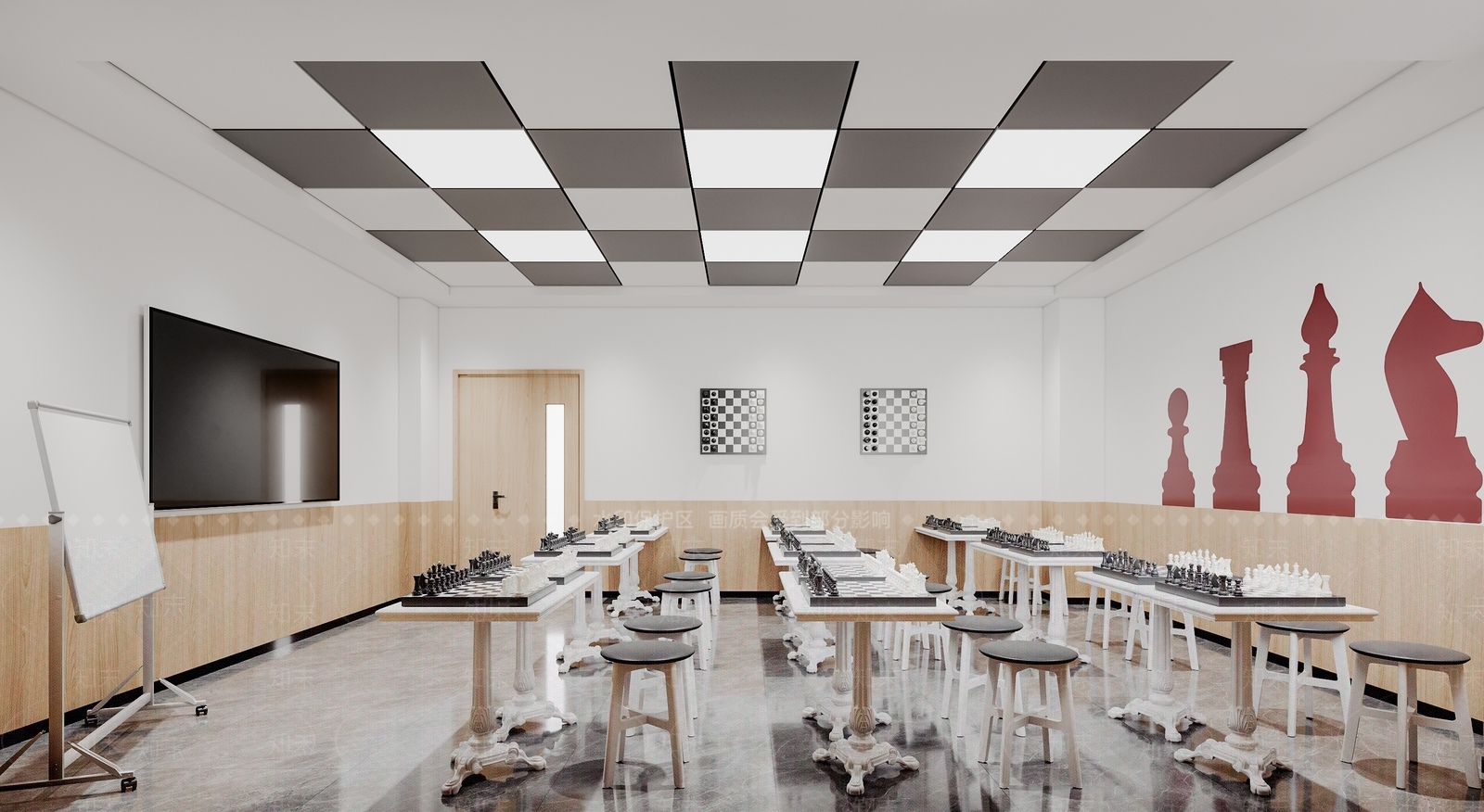 现代国际象棋教室3D模型下载【ID:1130006666】