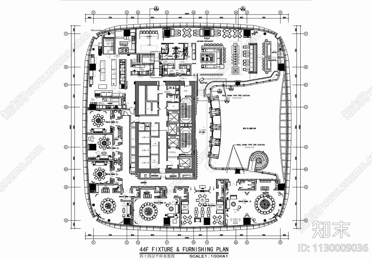 1900㎡餐厅cad施工图下载【ID:1130009036】