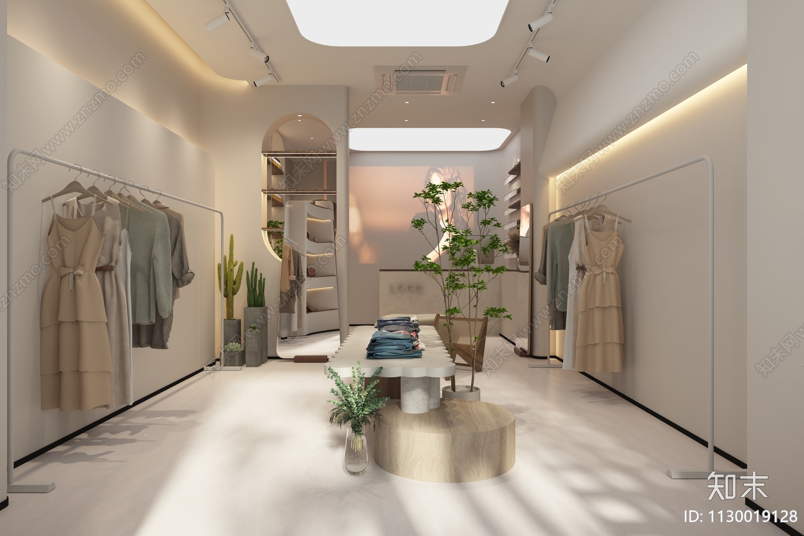 侘寂风服装店3D模型下载【ID:1130019128】