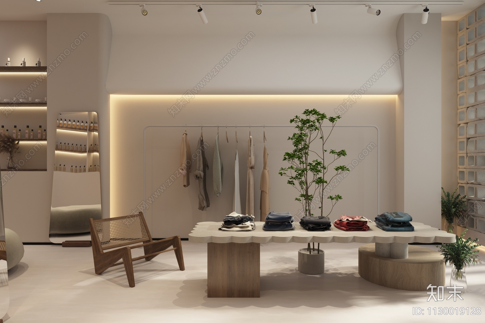 侘寂风服装店3D模型下载【ID:1130019128】