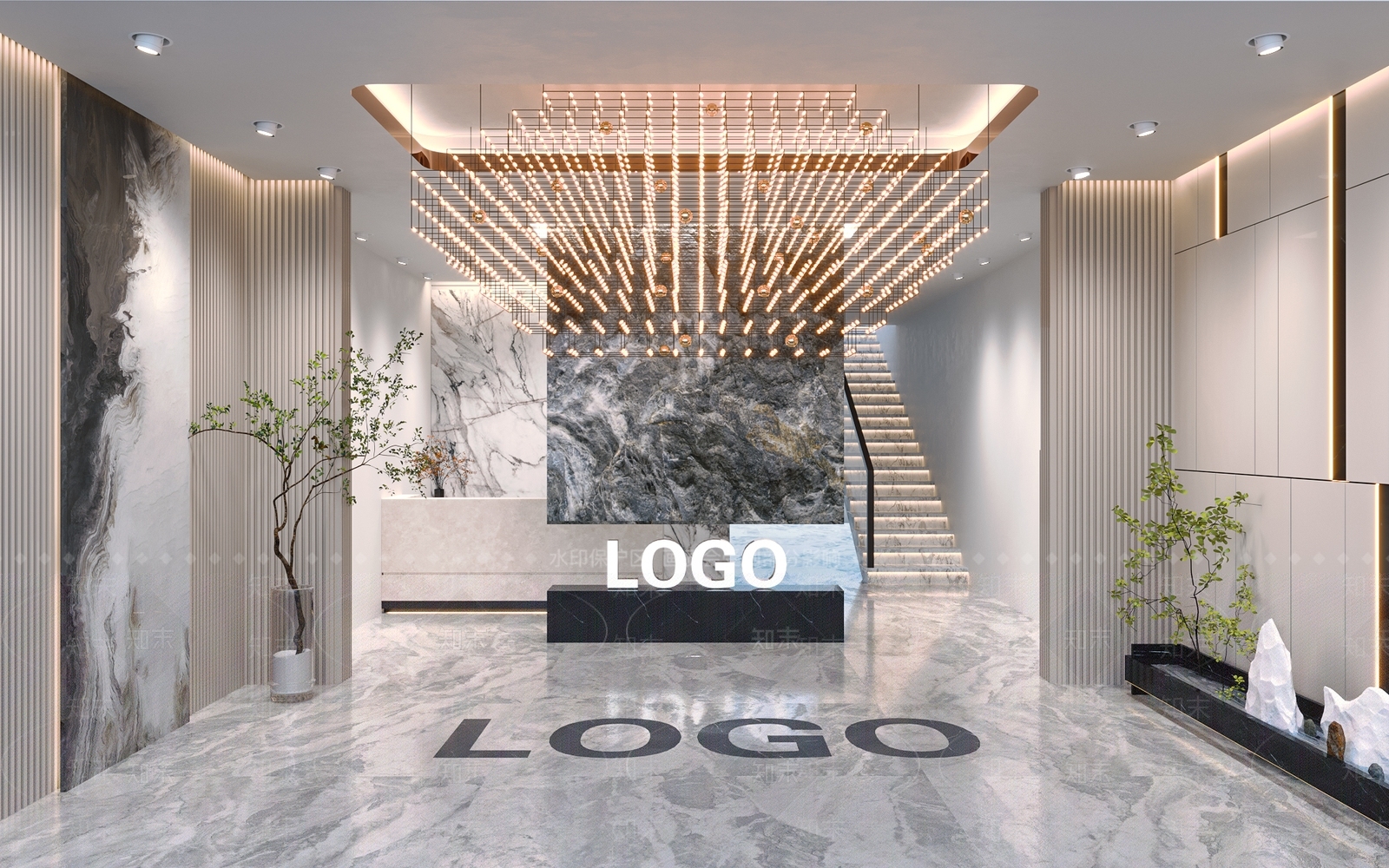 现代专卖店前台3D模型下载【ID:1130026555】