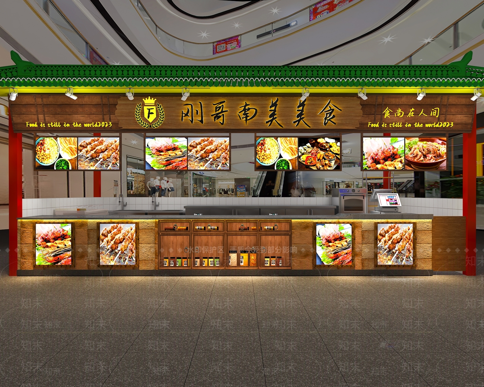 现代小吃店3D模型下载【ID:1130032329】