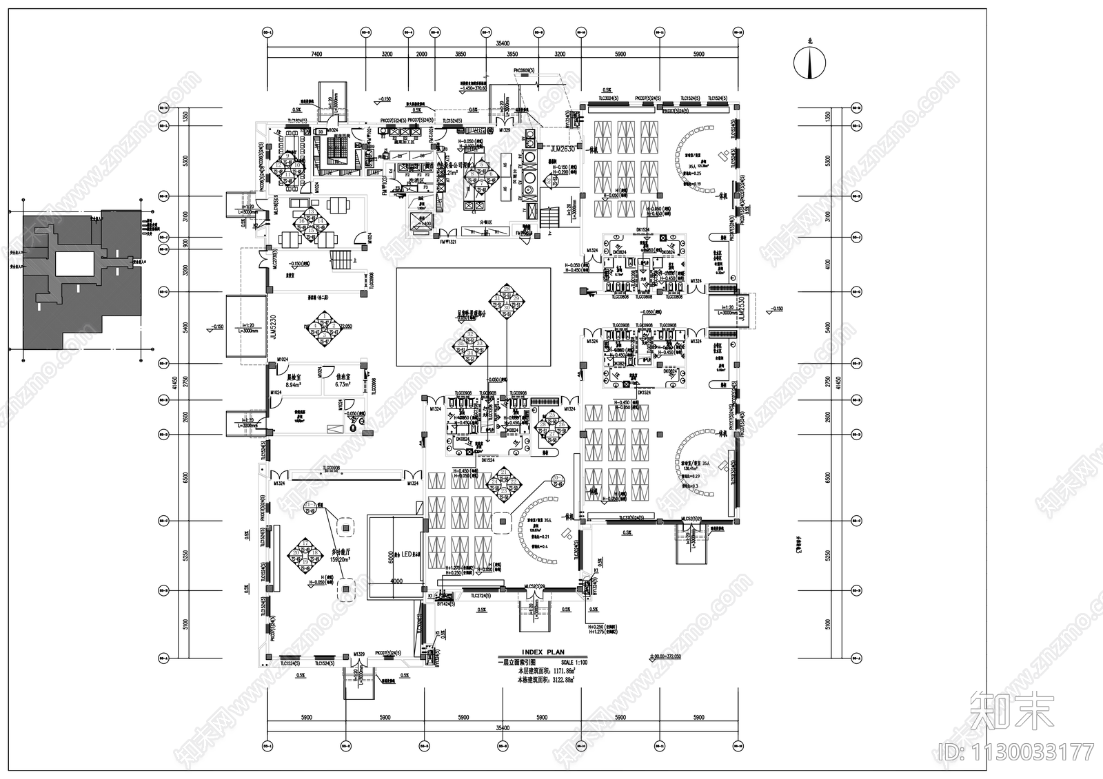 李子湖幼儿园建筑cad施工图下载【ID:1130033177】