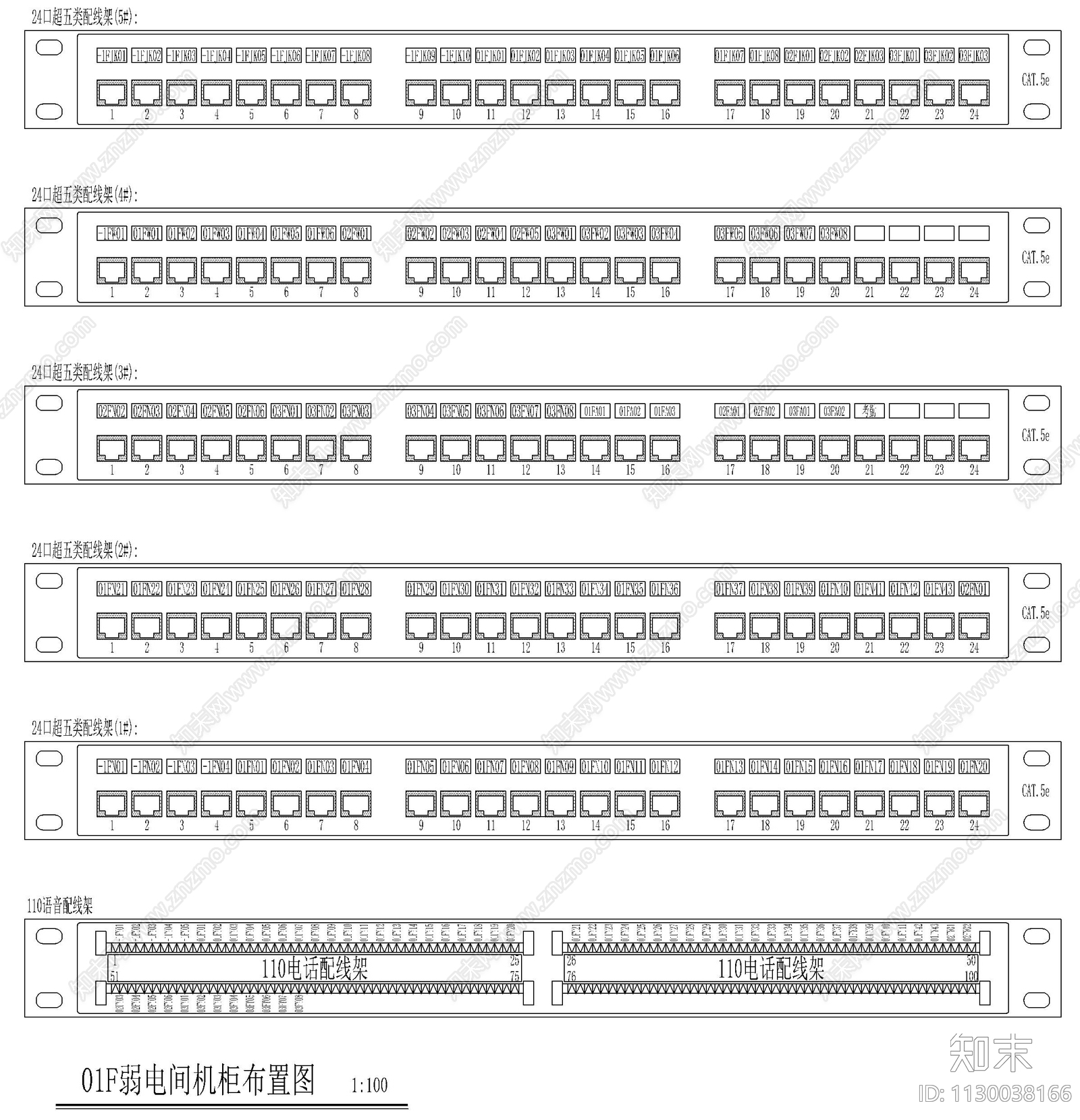 机房工程系统图常用弱电素材cad施工图下载【ID:1130038166】