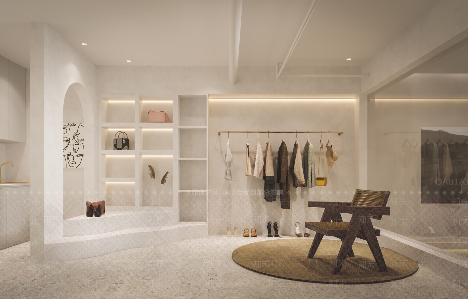 侘寂风服装店3D模型下载【ID:1130041648】