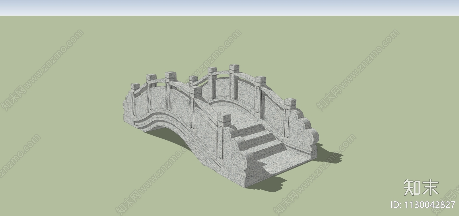 中式拱桥SU模型下载【ID:1130042827】